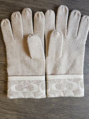 Women's Metallic Knit COACH gloves